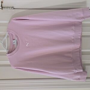 PUMA BRAND SIGNATURE WOMEN'S LIGHT PINK PULLOVER ATHLETIC SWEATSHIRT SIZE LARGE